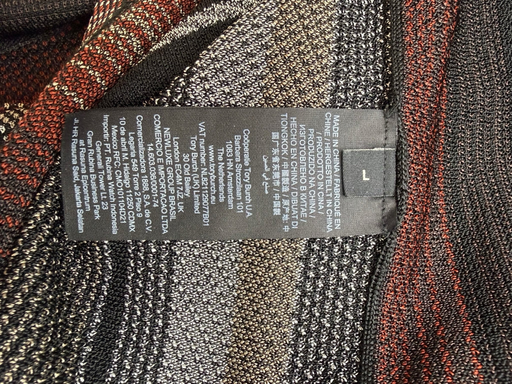 Tory Burch Striped Knit Hoodie Size L
