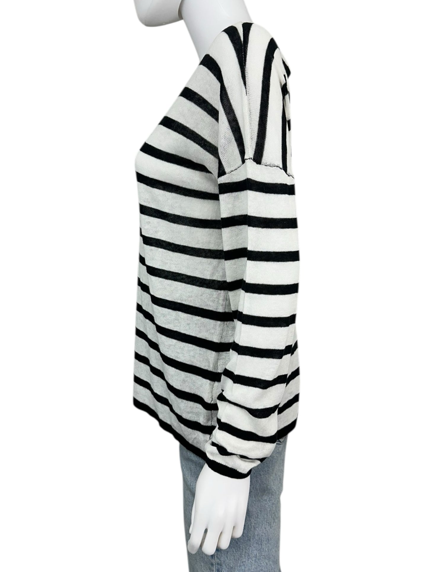 one grey day White And Black Striped Sweater Size XS