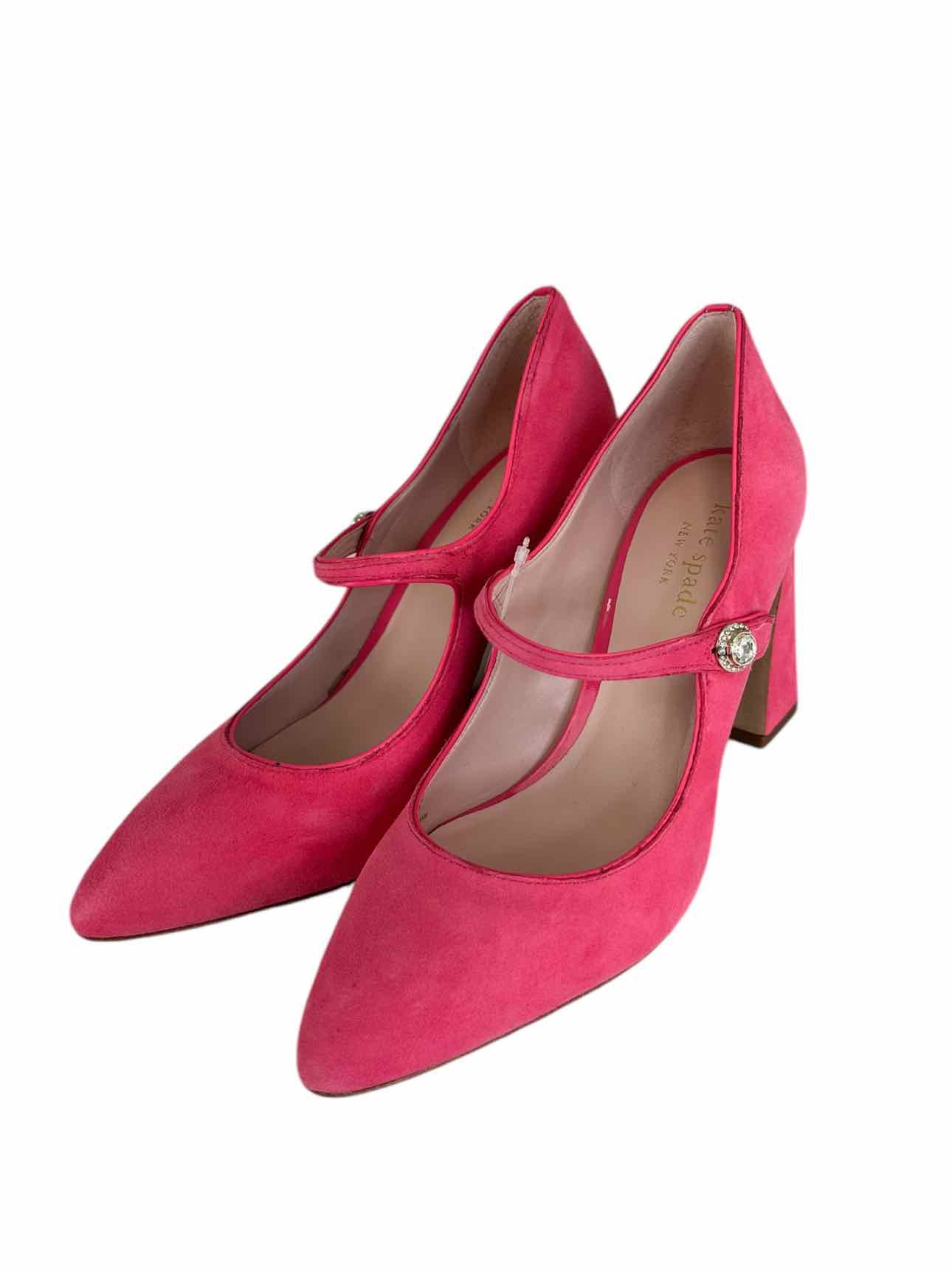 Kate Spade Maren Mary Jane Pink Suede Heels Size 6