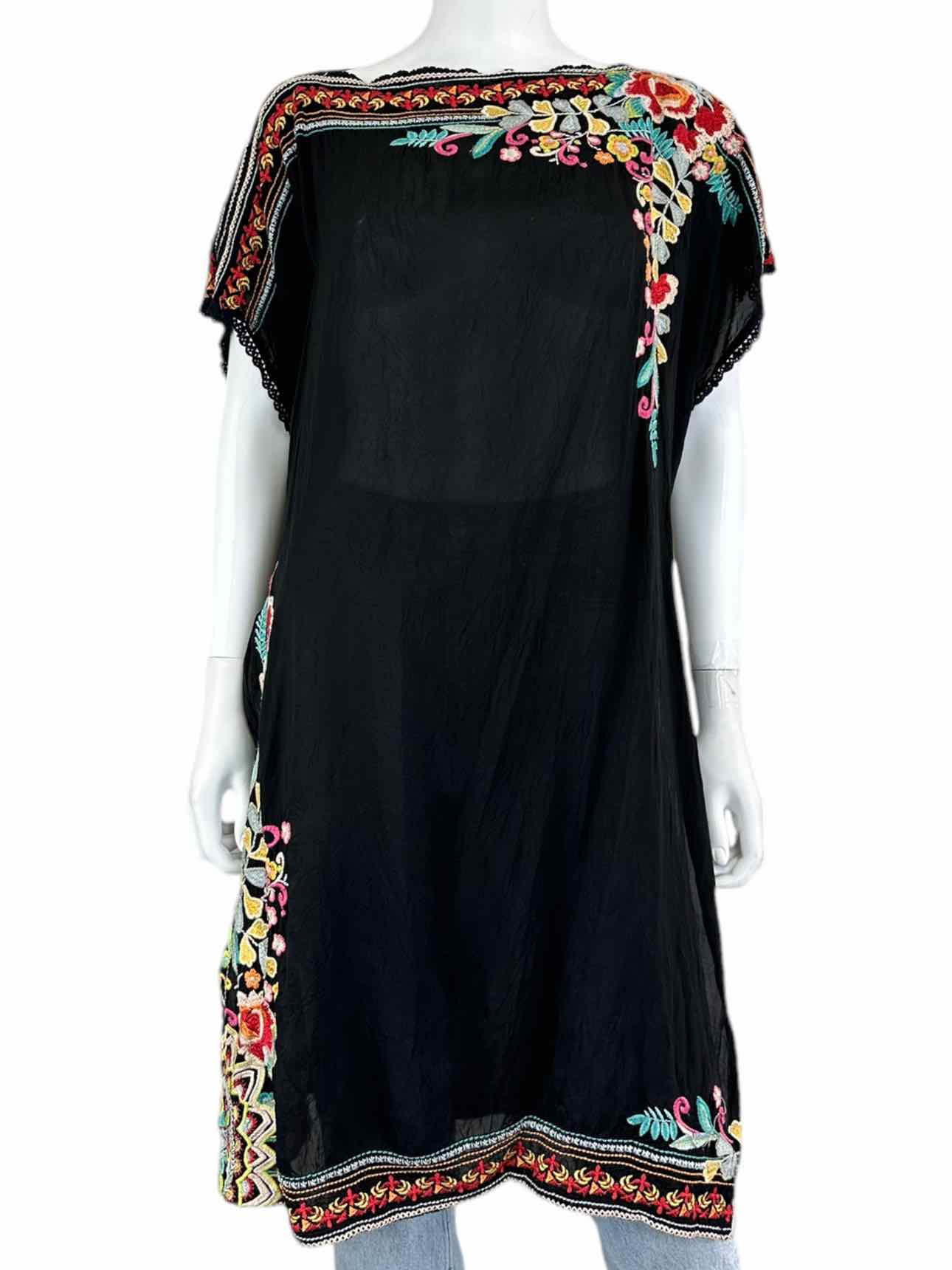 Johnny Was Black Embroidered Tunic Size L