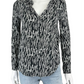 velvet by Graham & Spencer Black and White Abstract Blouse Size XS