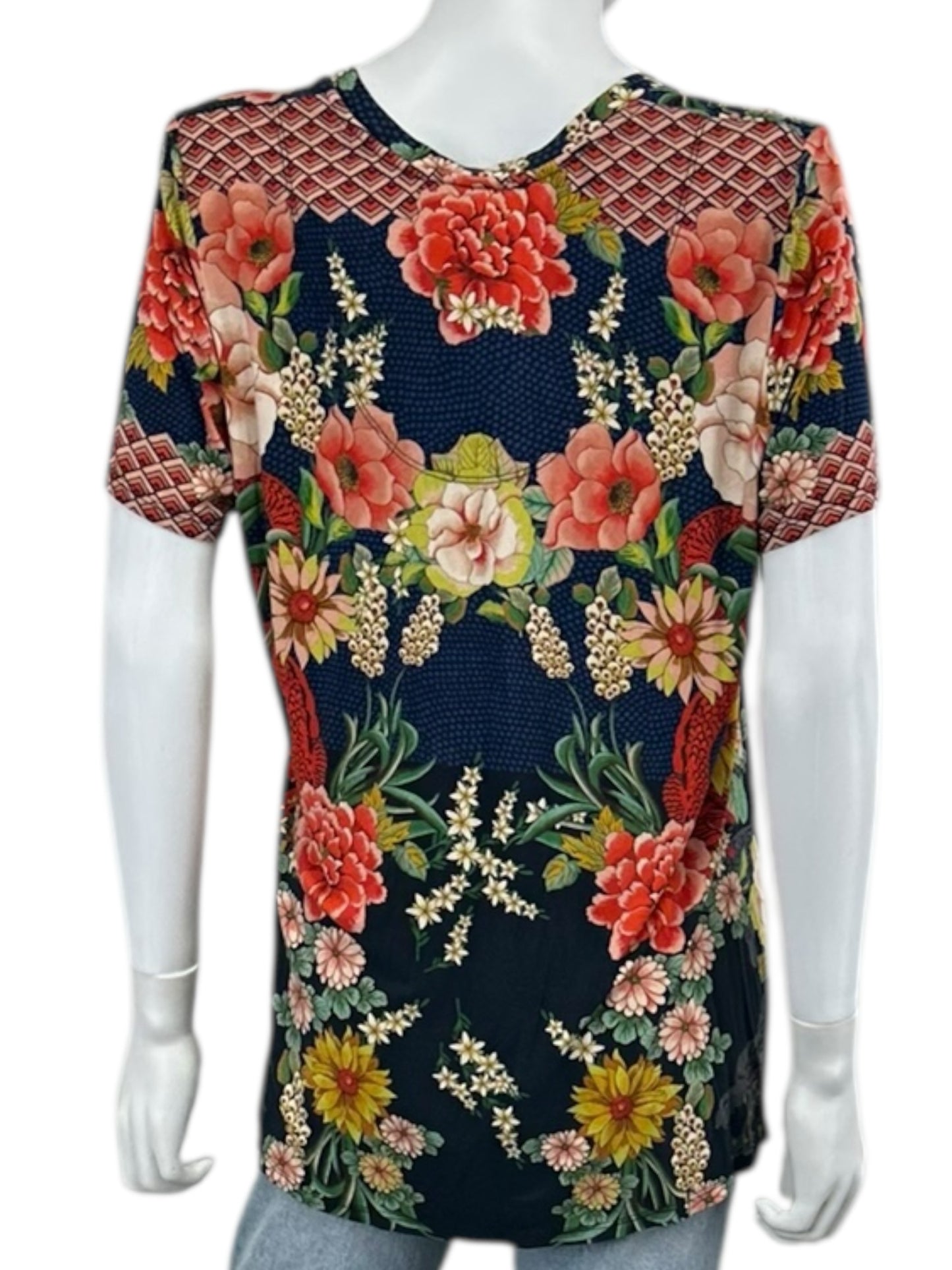 Johnny Was Floral Print Knit Top Size M