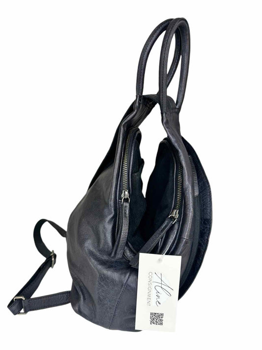 We The Free Black Leather One Shoulder Backpack