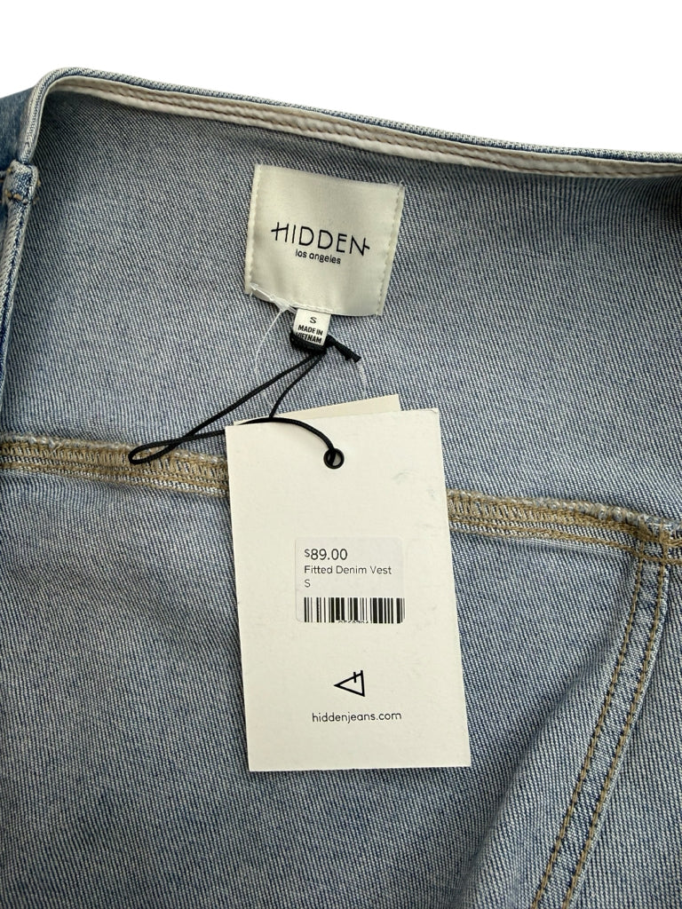 HIDDEN NWT Blue Fitted Denim Vest Size S