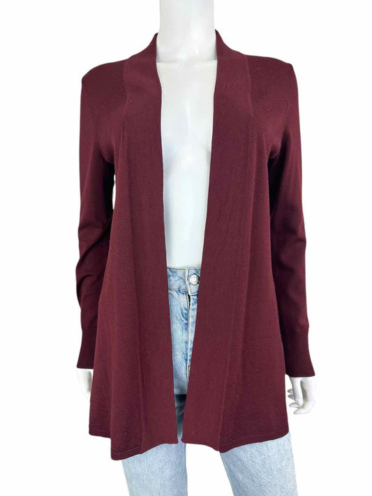 Talbots 100% Merino Wool Burgundy Cardigan Size S