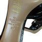 VALENTINO GARAVANI Black Patent Leather Couture Bow Peep-Toe Pumps Size 38