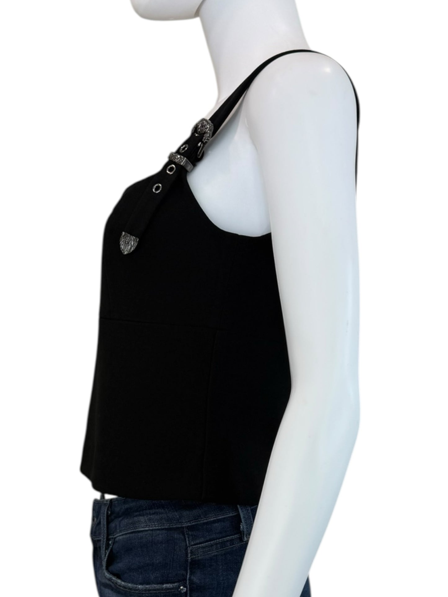 GIANNI BINI Black Cropped Tank Size 6