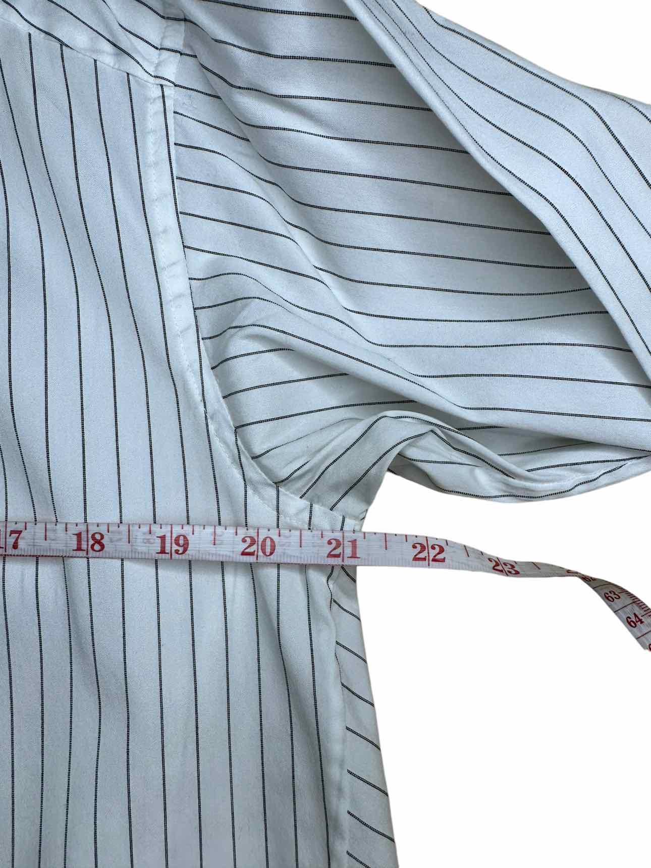 LAFAYETTE 148 NEW YORK White Pinstripe Button Down Size S