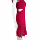 EXPRESS Magenta Lace Midi Dress Size S