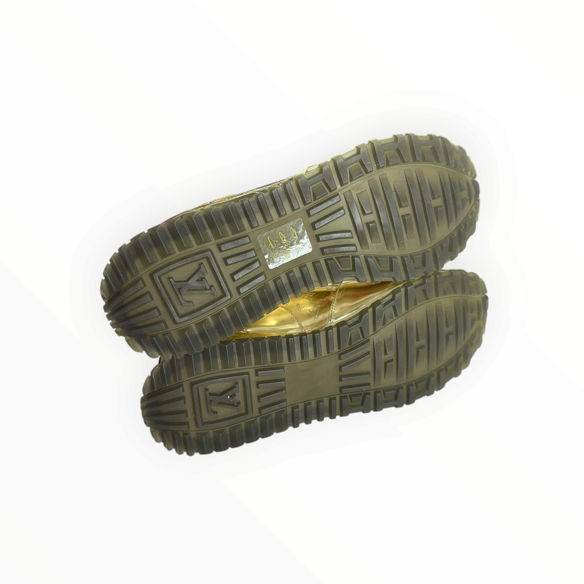 Louis Vuitton Gold Monogram Leather Run Away Sneakers Size 37