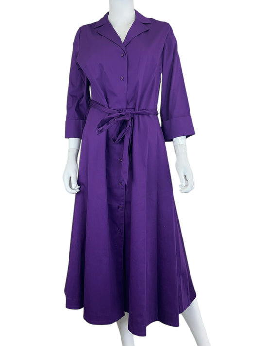 The J. Peterman Company Purple Maxi Shirt Dress Size 10