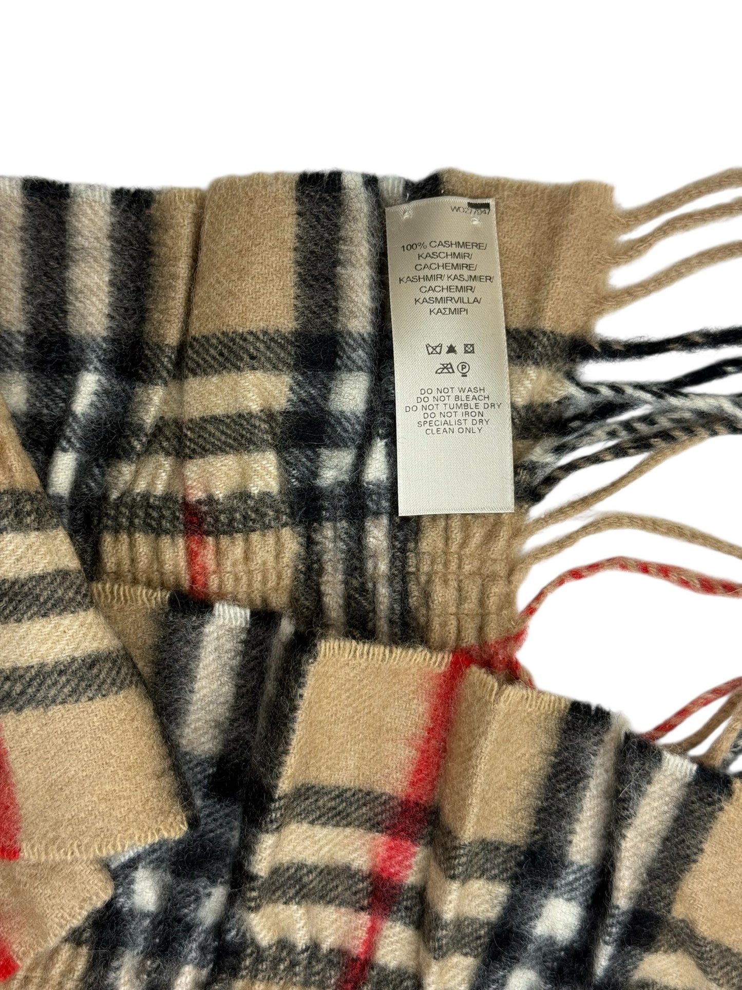 BURBERRY Tan Nova Check 100% Cashmere Scarf