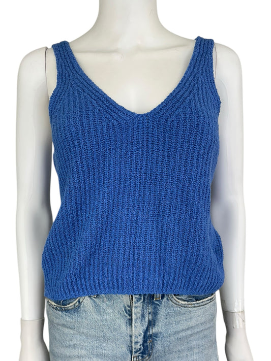 NATION Blue Pima Cotton Sweater Tank Size XS