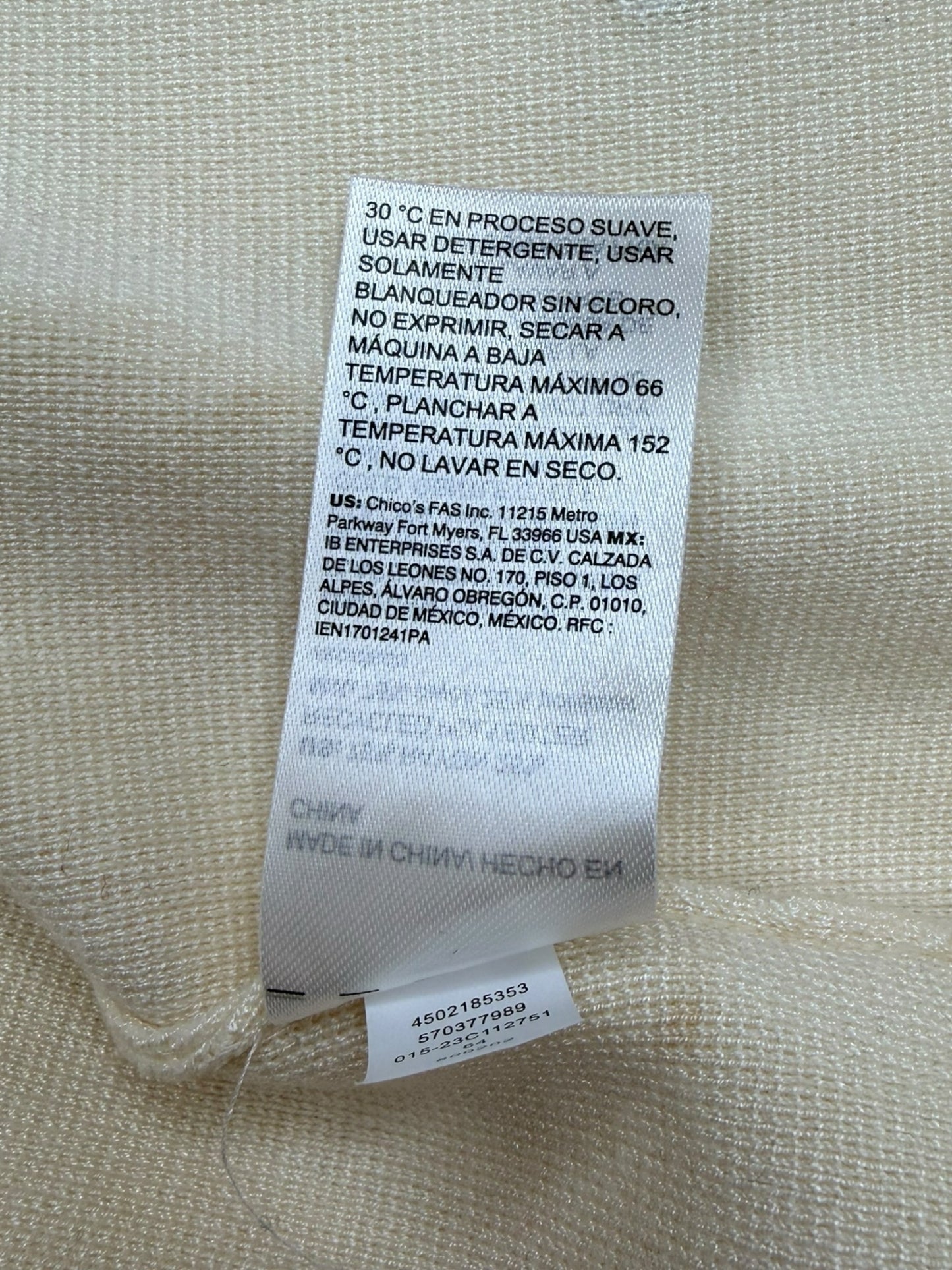 Chico's NWT Cream Drop Rhinestone Cardigan Size XL