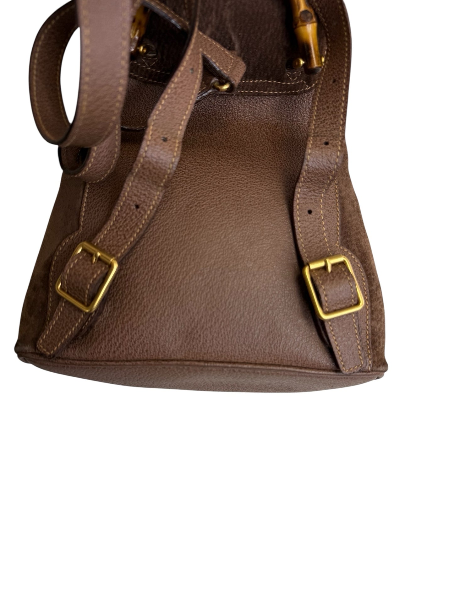 Gucci Vintage Brown Suede Backpack Designer Handbag