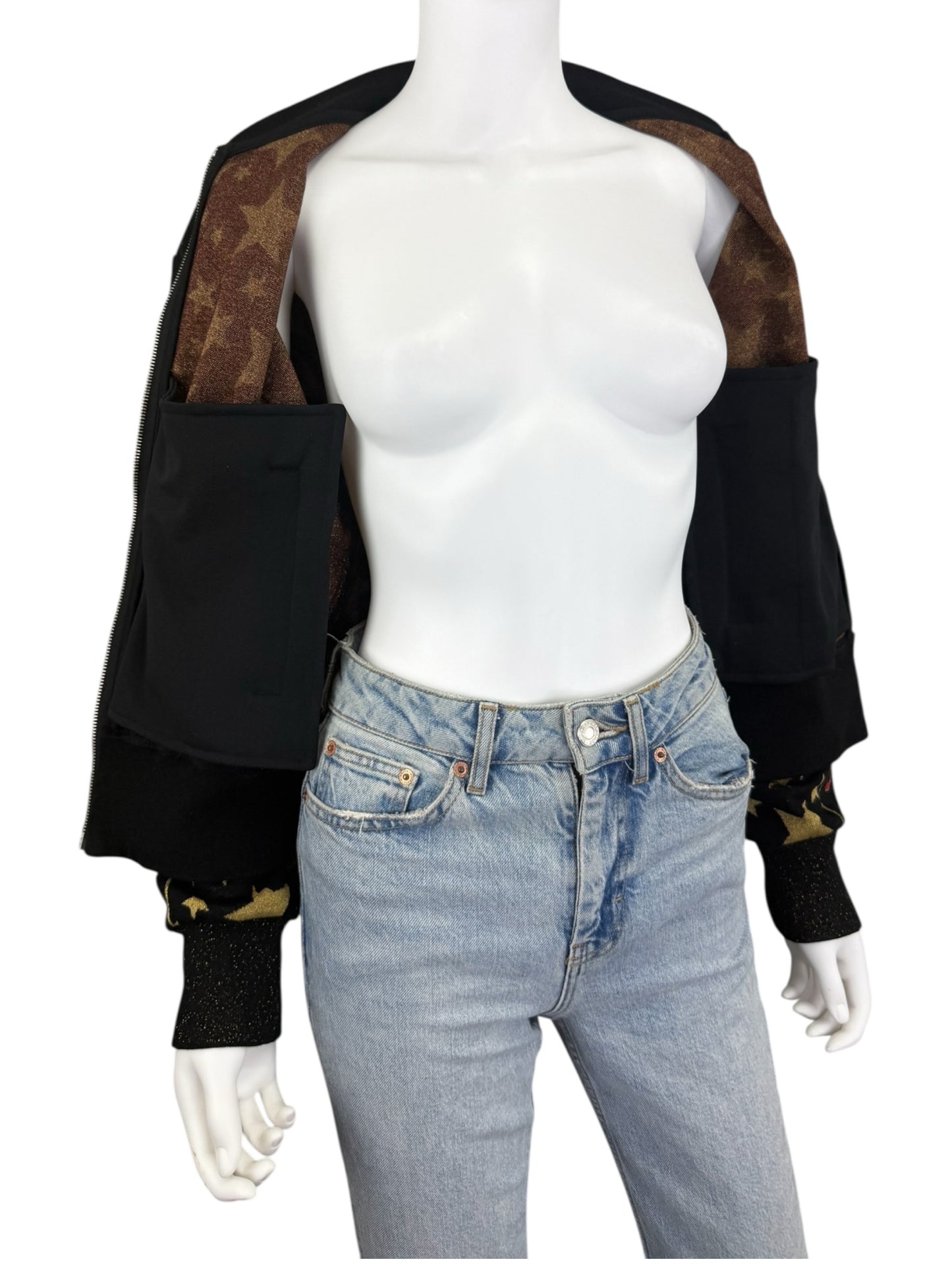 PALM ANGELS Black Star Bomber Jacket Size S