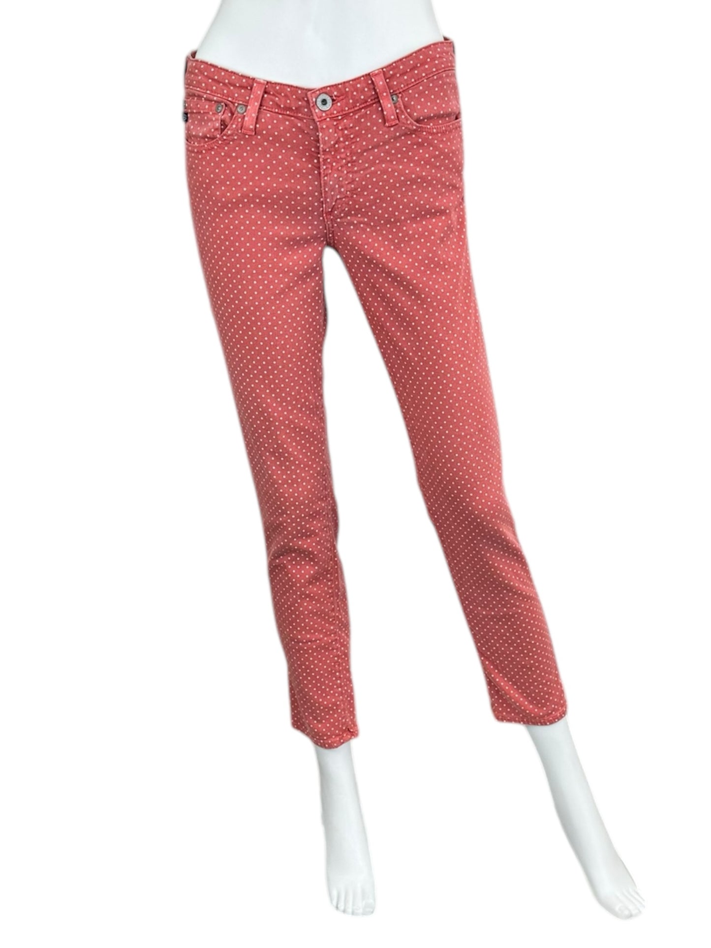 Adriano Goldschmid Red STEVIE Polka Dot Jeans Size 27