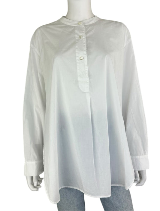 Vince White 100% Cotton Popover Blouse Size 10