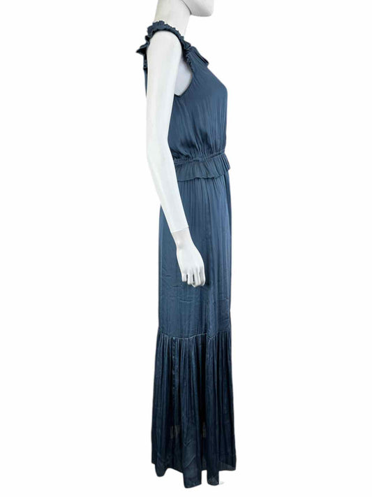 BANANA REPUBLIC Blue Satin Maxi Dress Size 0