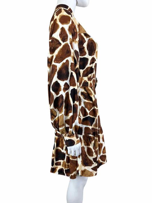 BANANA REPUBLIC Brown Giraffe Print Dress Size S