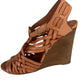 Tory Burch Brown Leather Nadia Wedges Size 8