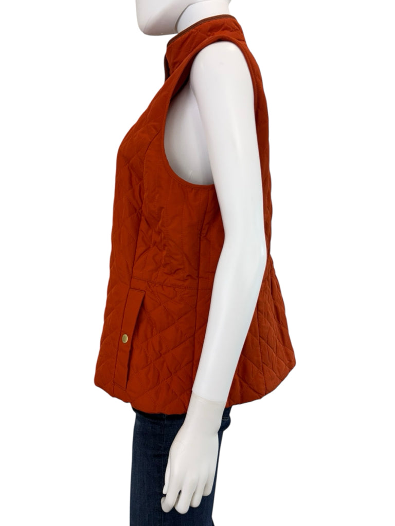 Talbots Orange Quilted Puffer Vest Size LP