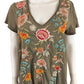 Johnny Was Olive Green Provence Tunic Dress Size M