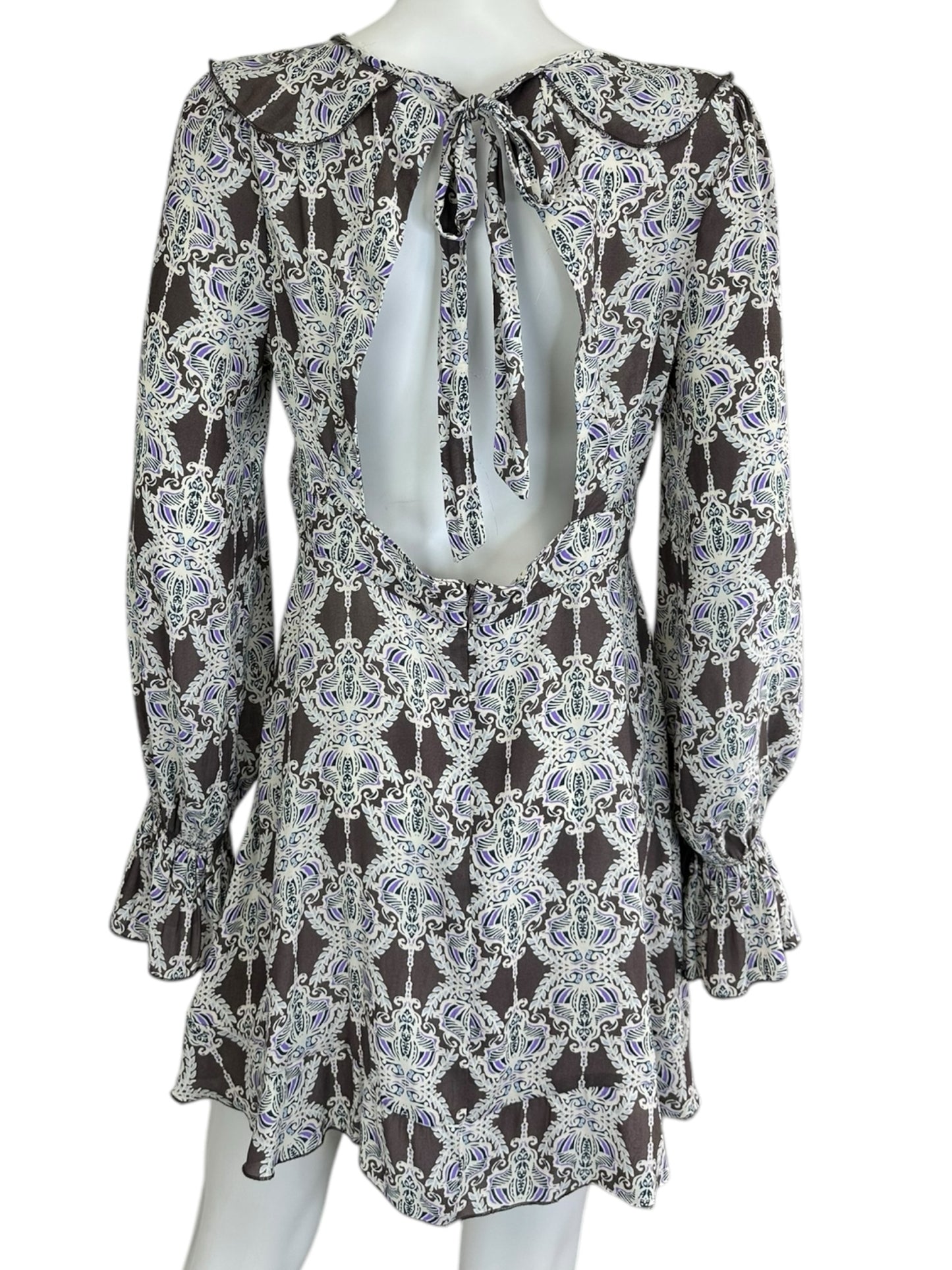 Free People Brown Paisley Mini Dress Size M