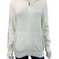Kashwere Cream Hooded Zip Front Jacket Size S