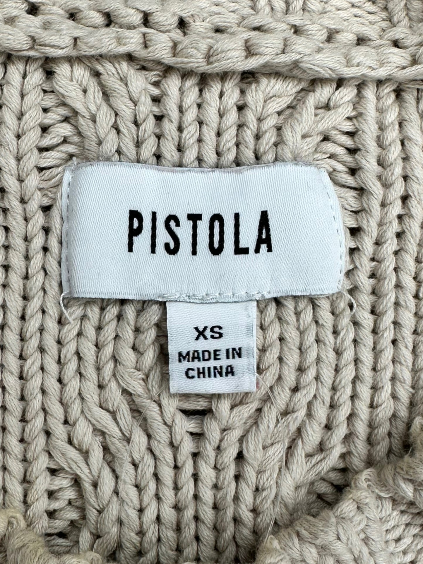 PISTOLA Cream Cable Knit Distressed Sweater Size XS