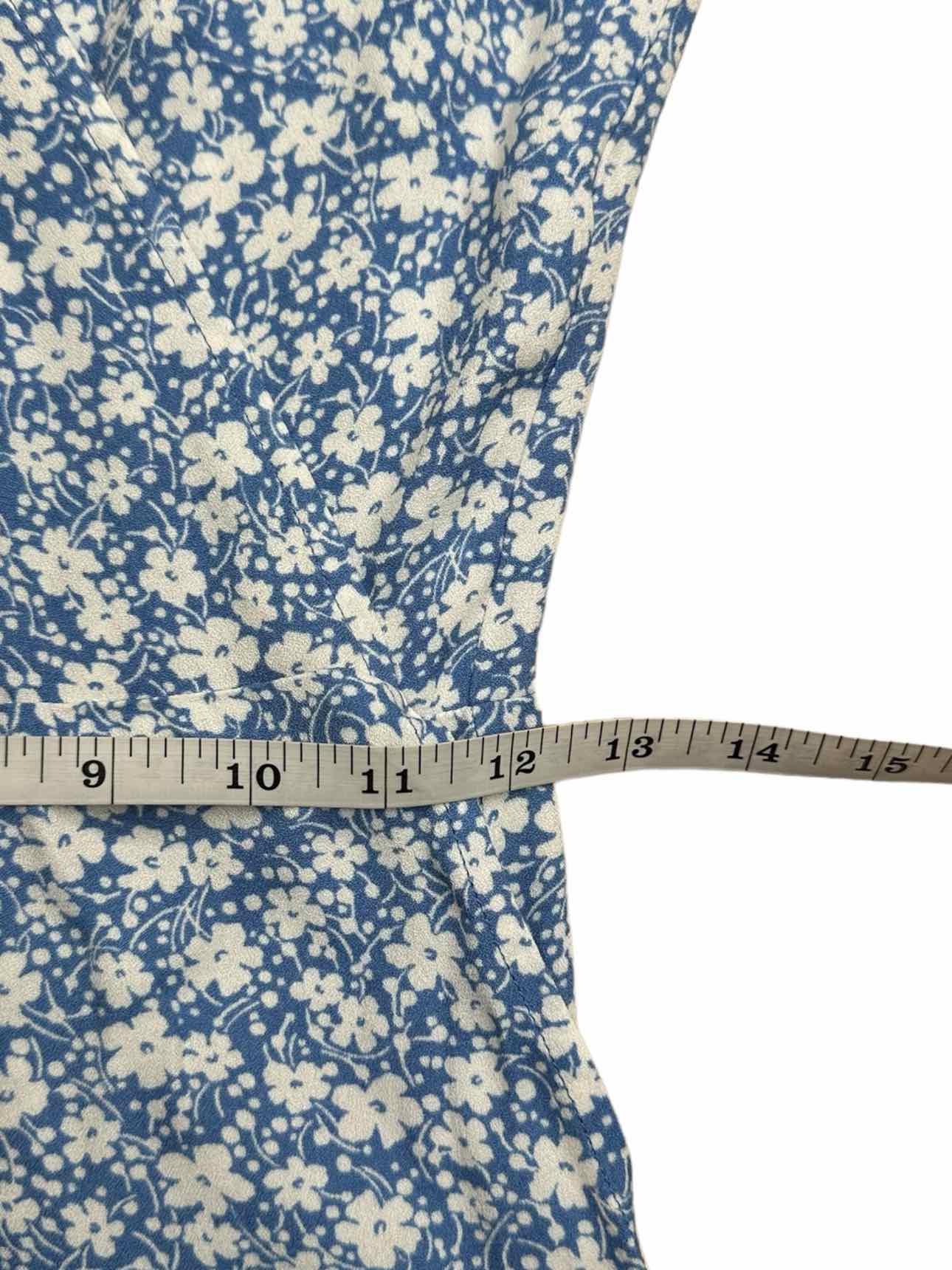 Reformation Blue Ditsy Floral Wrap Dress Size S