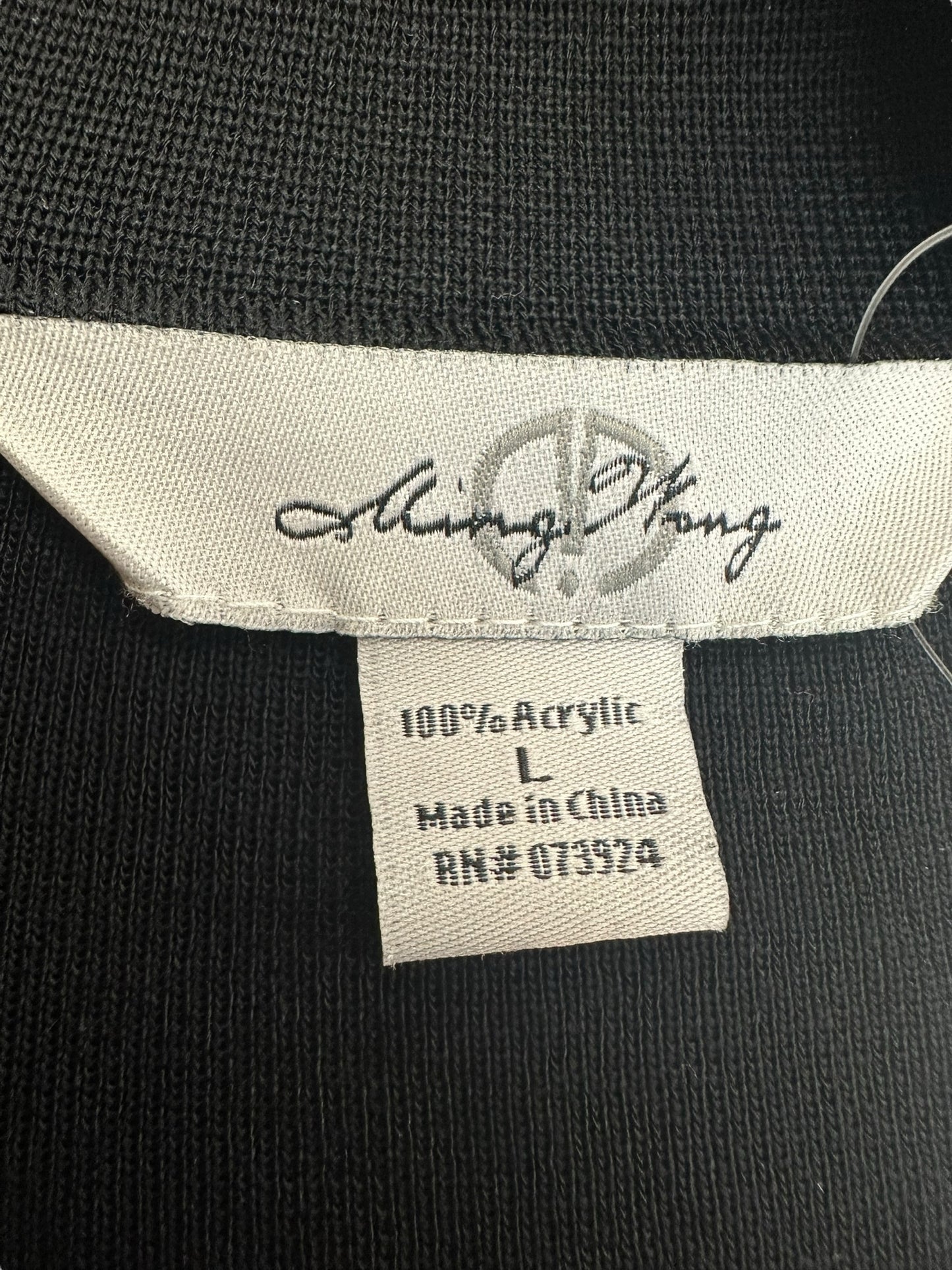 MING WANG Black Knit Jacket Size L