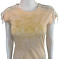 Johnny Was Peach 100% Cotto Embroidered Knit Top Size S