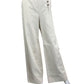 Tory Burch Cream Twill High Waisted Wide Leg Pants Size 6