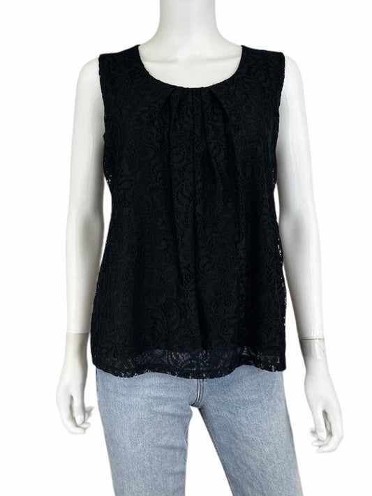 JONES NEW YORK NWT Black Lace Shell Size M Petite