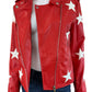 Buddy Love NWT Red Vegan Leather Joplin Star Moto Jacket Size L