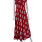 the great. Red Paisley Smocked Maxi Dress Size 0