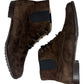 SALVATORE FERRAGAMO Brown Suede Boots Size 7.5