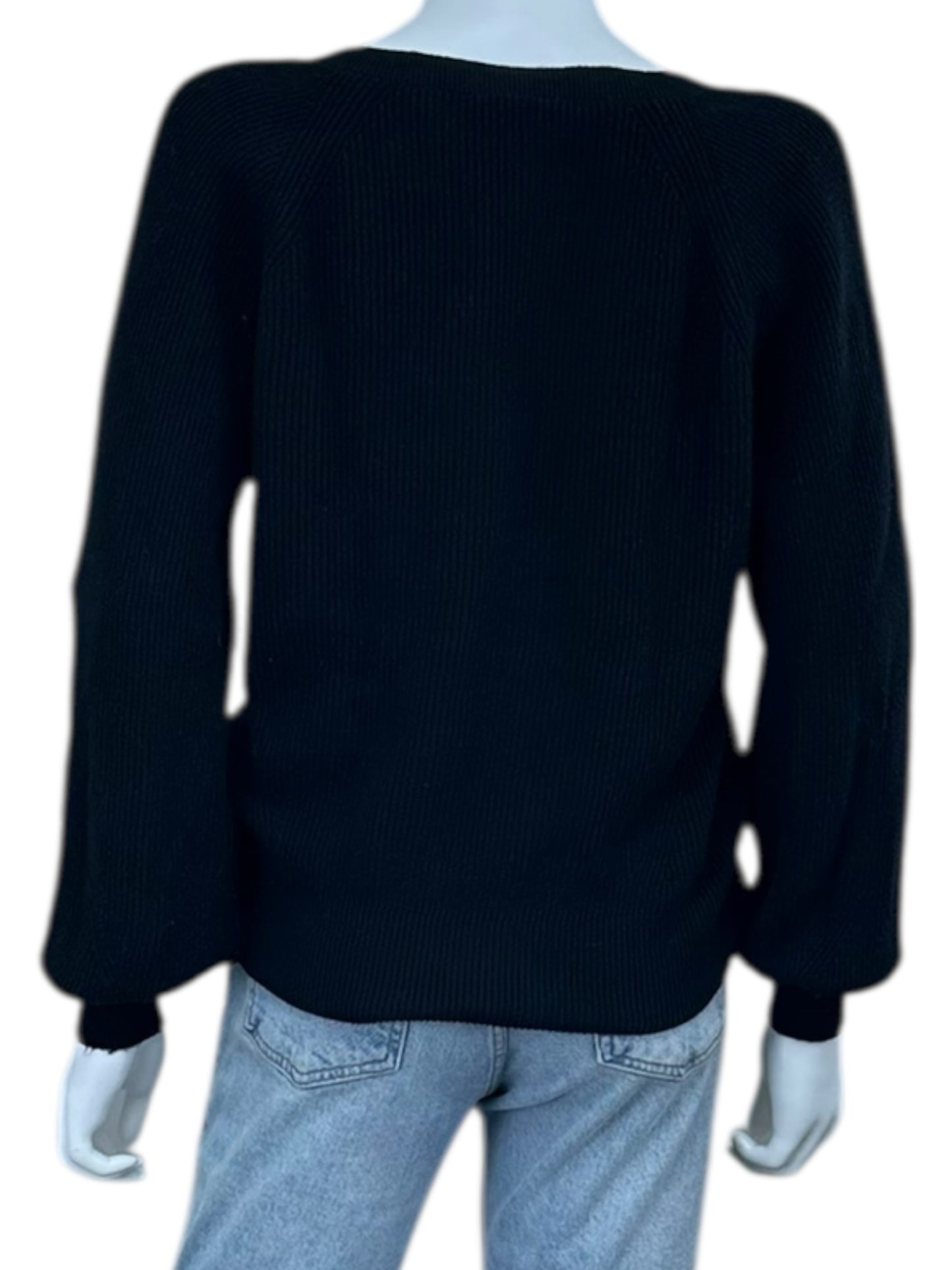 WHITE + WARREN Black Sweater Size S