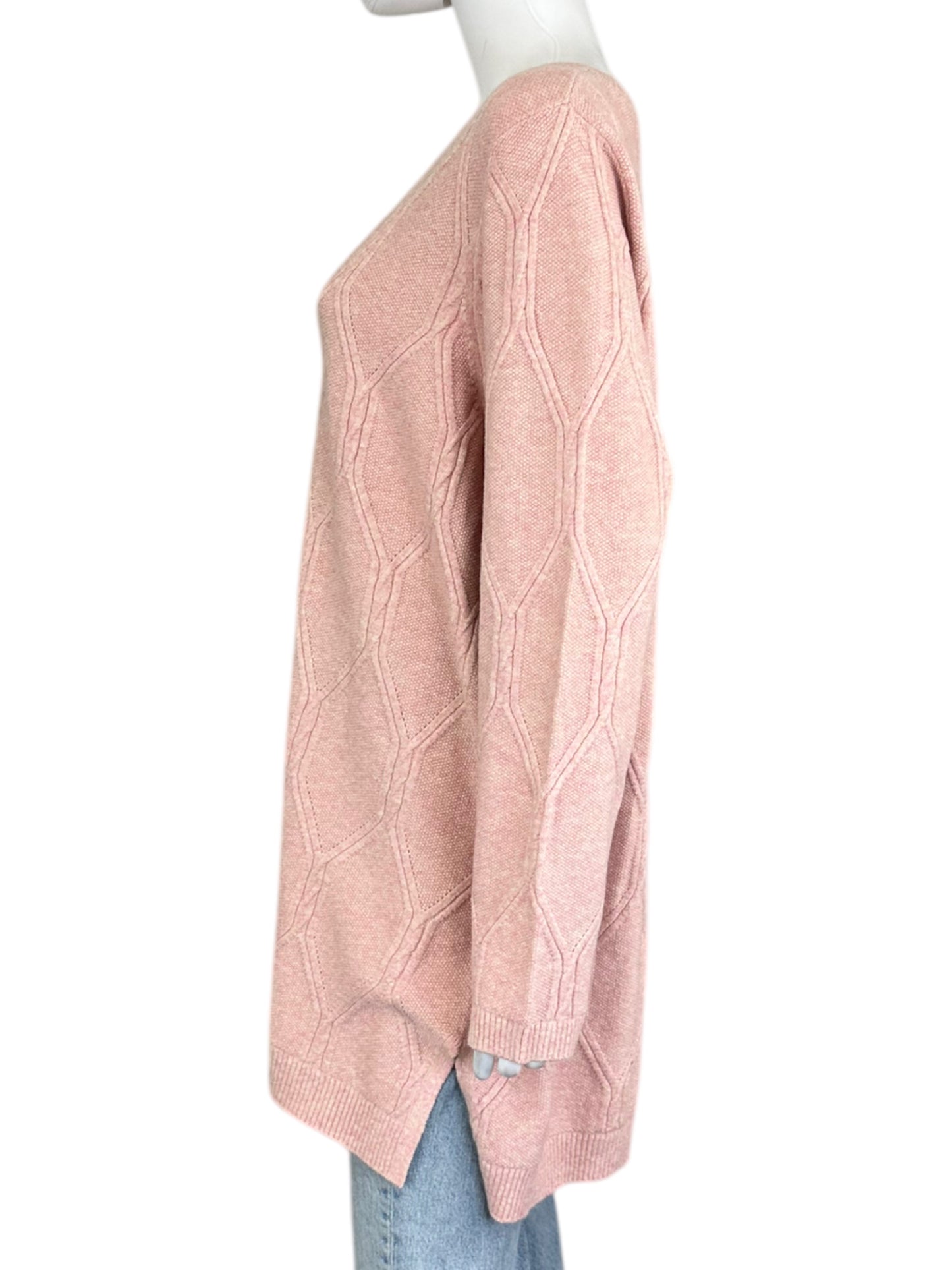 J. Jill NWT Pink Cable Knit Sweater Size XL