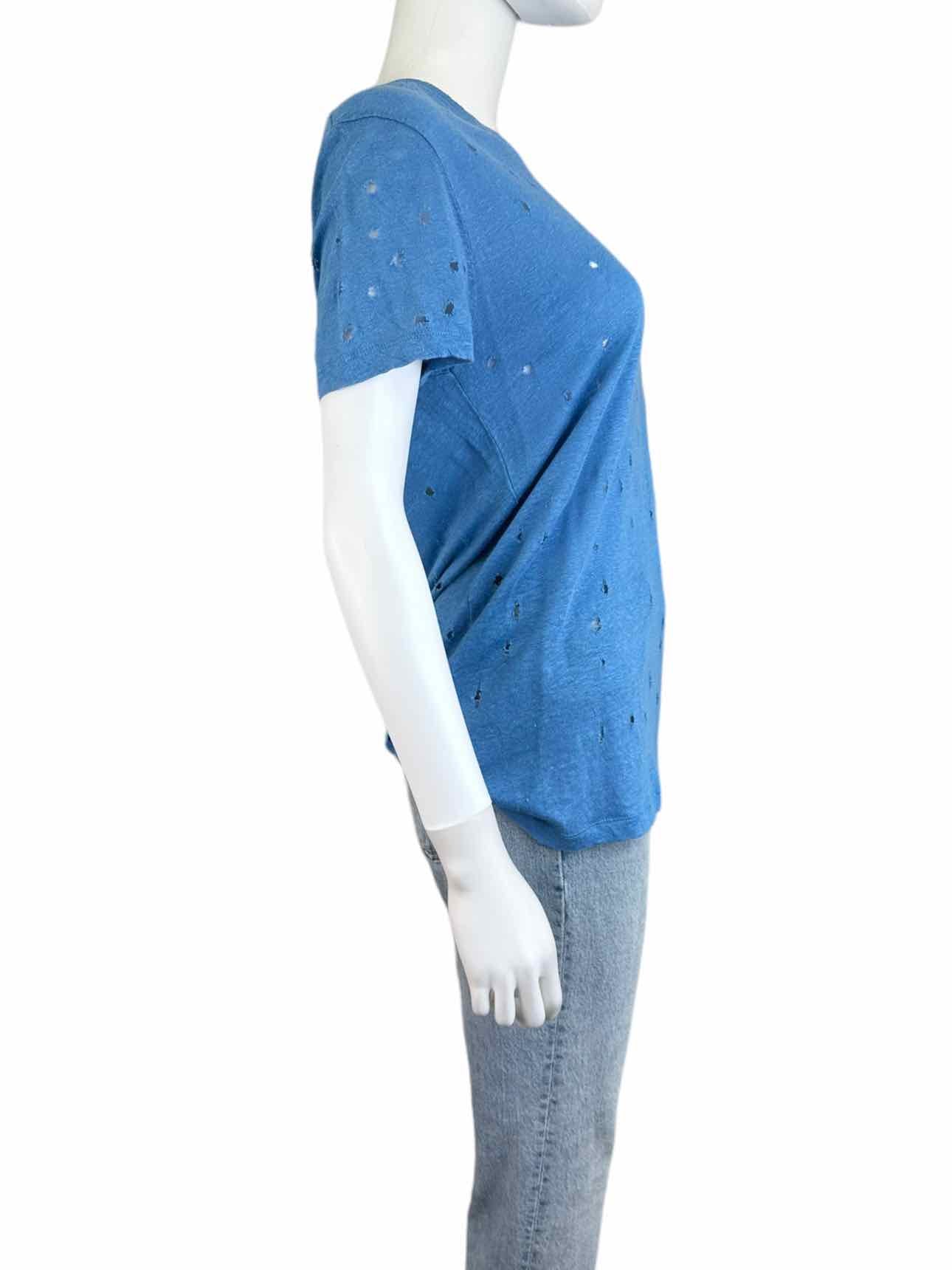 IRO Blue Distressd Linen Top Size XS