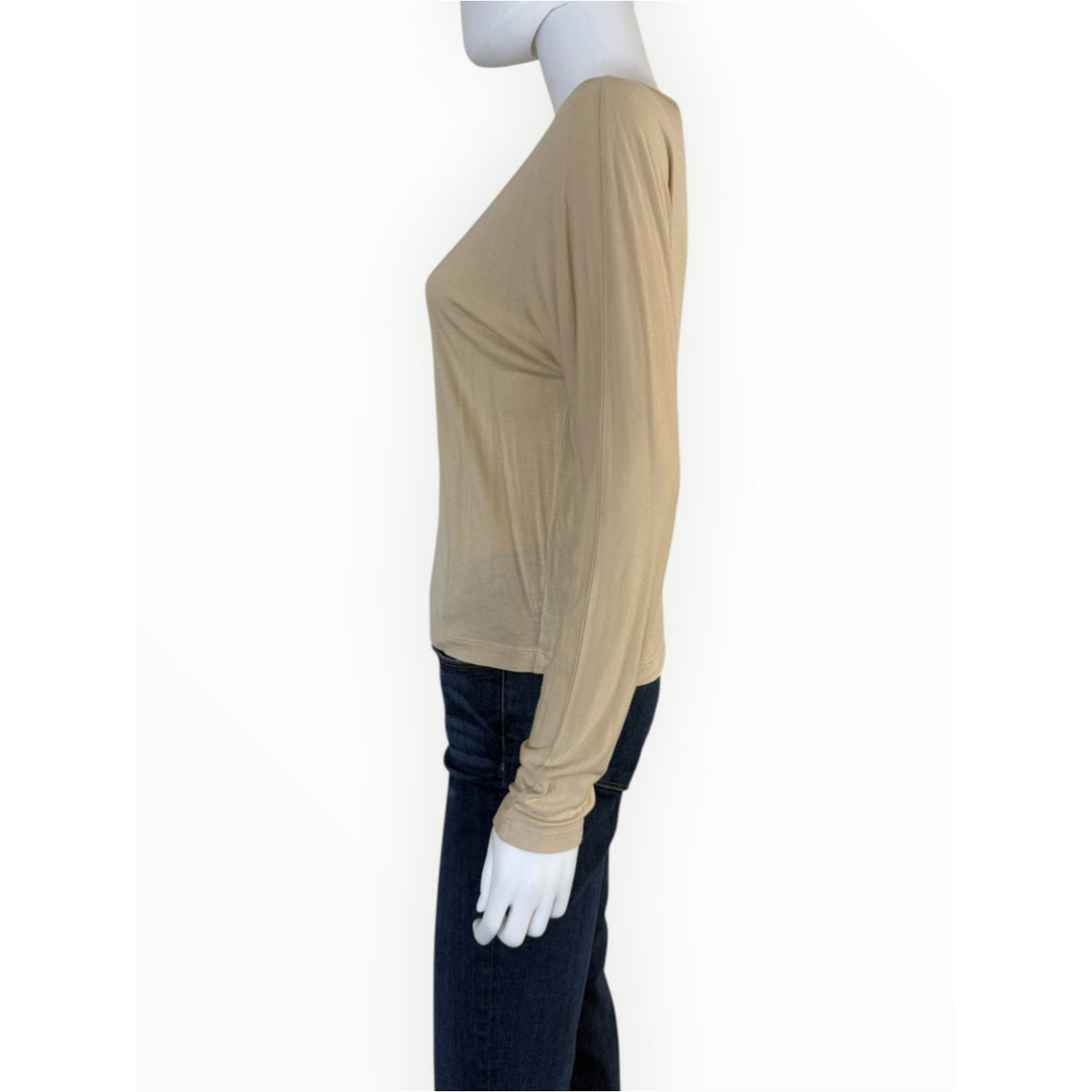Vince Beige V-neck Knit Top Size S