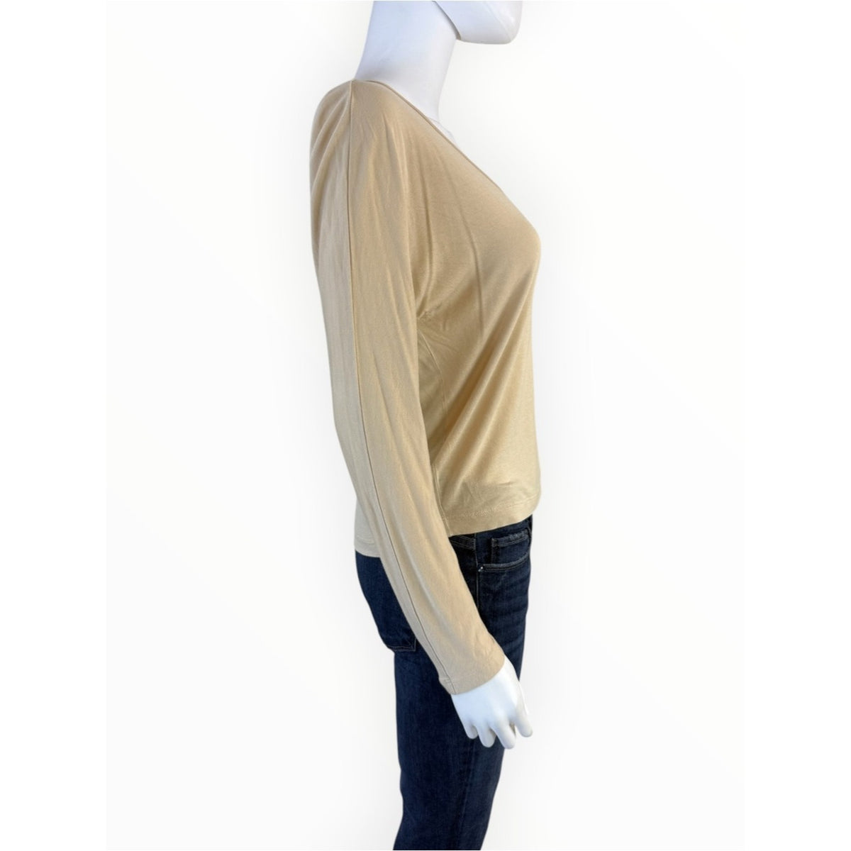 Vince Beige V-neck Knit Top Size S