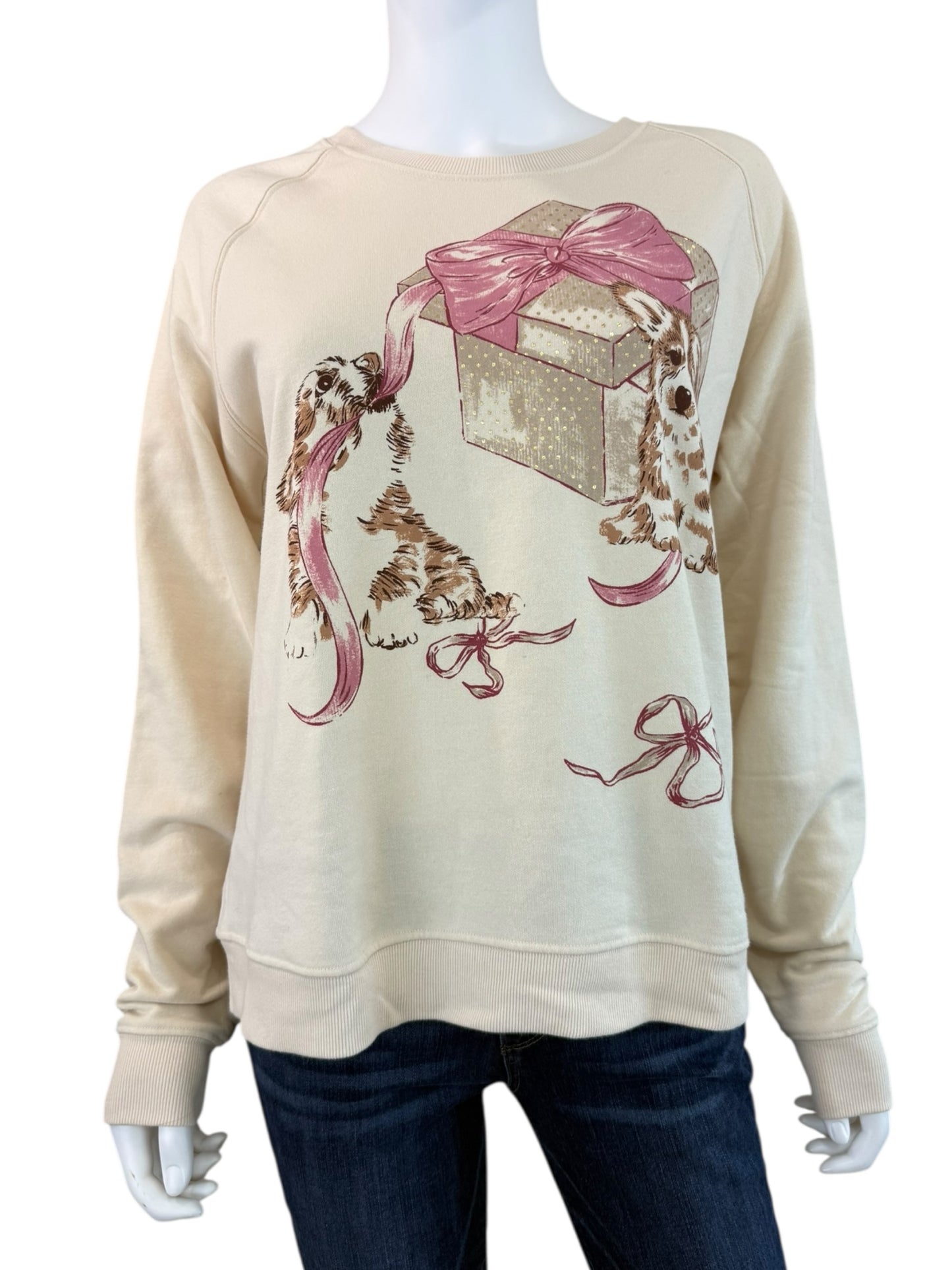 Maeve NWT Cream Animal Friends Crewneck Sweatshirt Size S