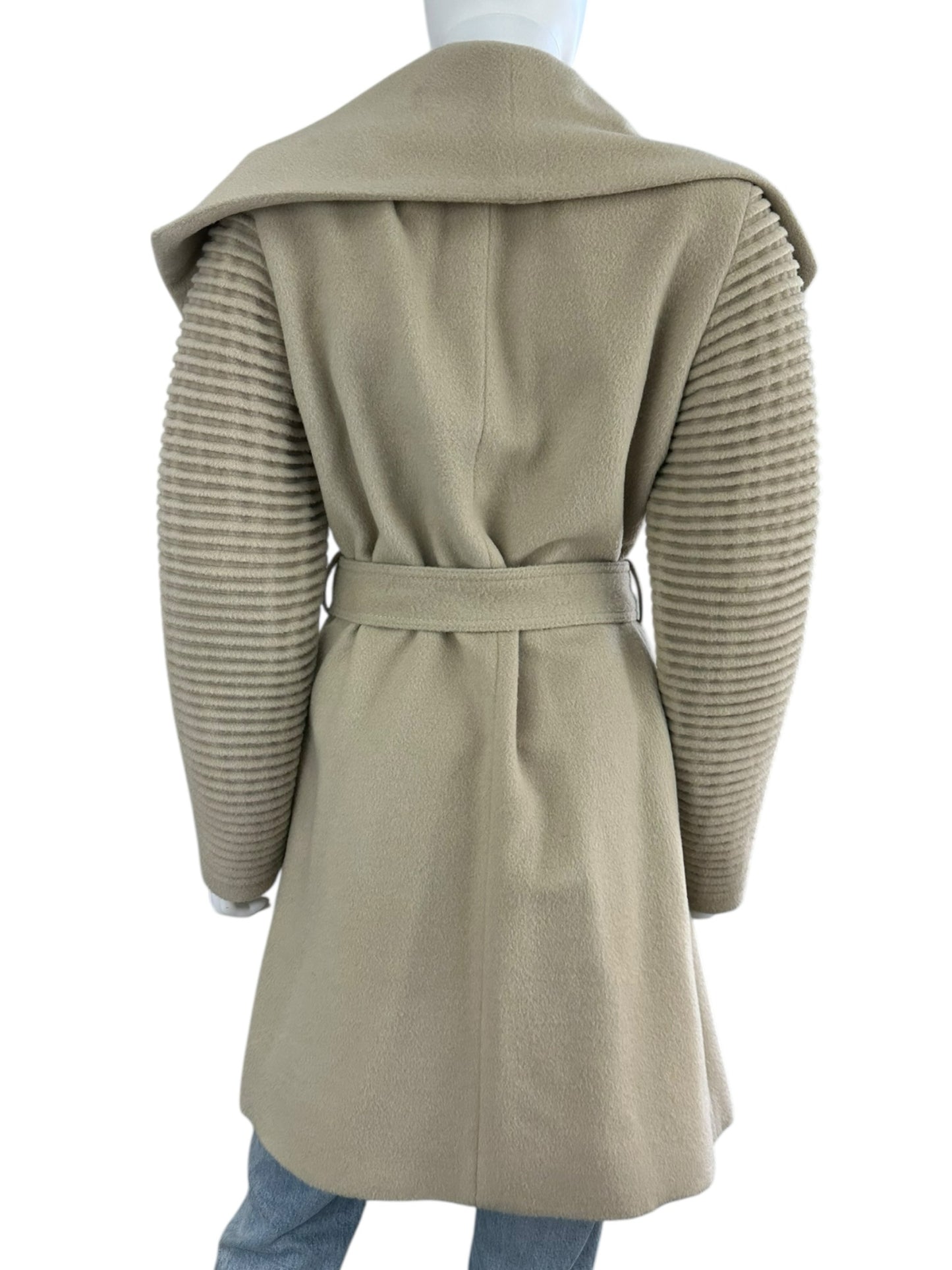 SENTALER Tan Alpaca Wool Trench Coat Size M