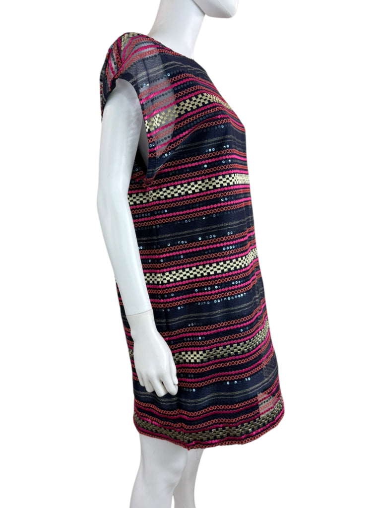 TRINA TURK Multicolor Embroidered & Sequin Mini Dress Size 14
