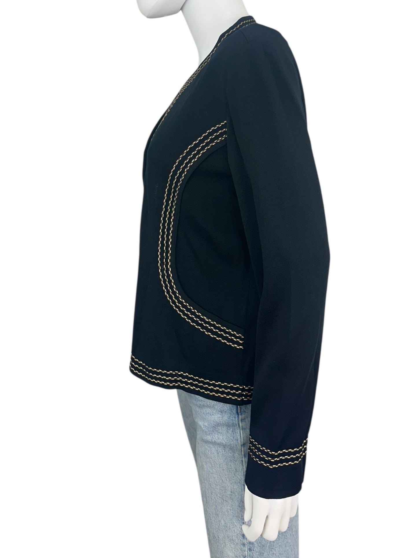 MING WANG Black Knit Jacket Size L
