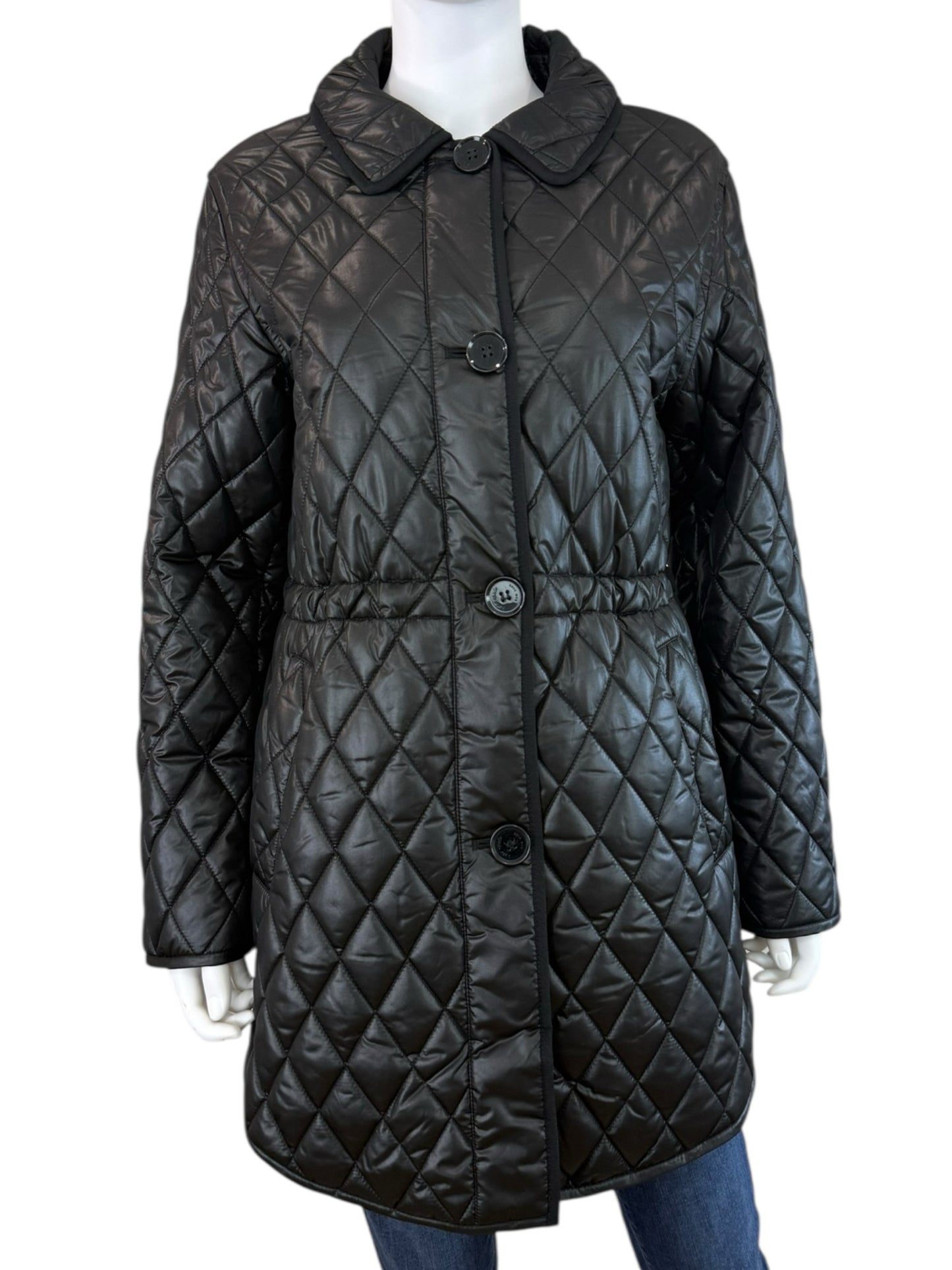 Kate Spade NWT Black Quilted Coat Size S