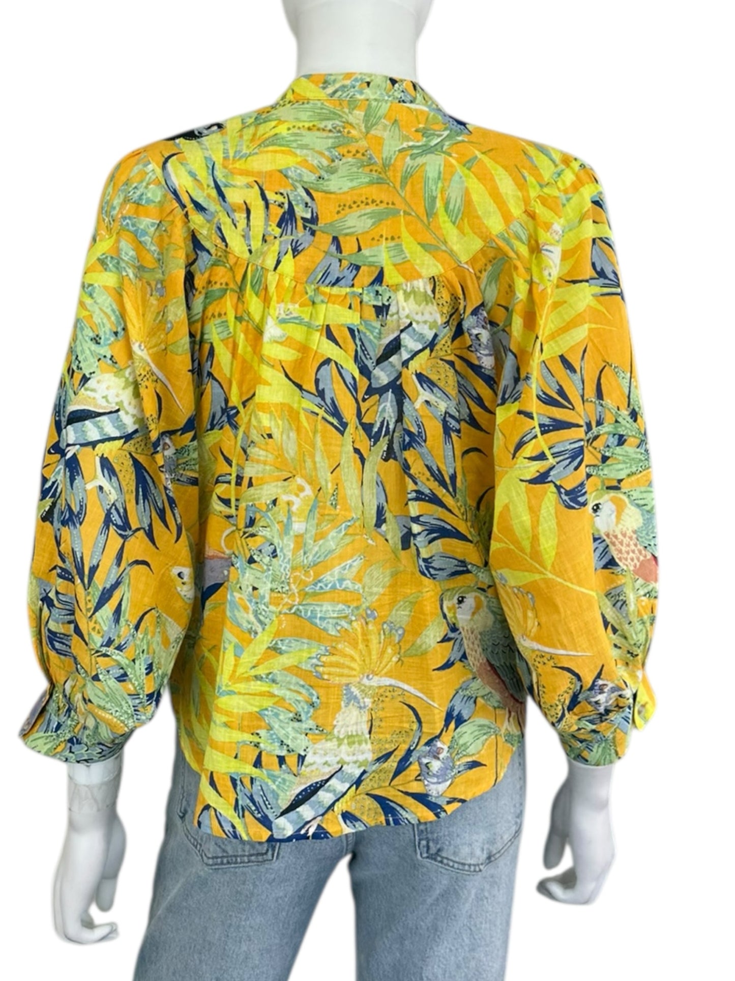 maeve Yellow Button Down Blouse Size XS