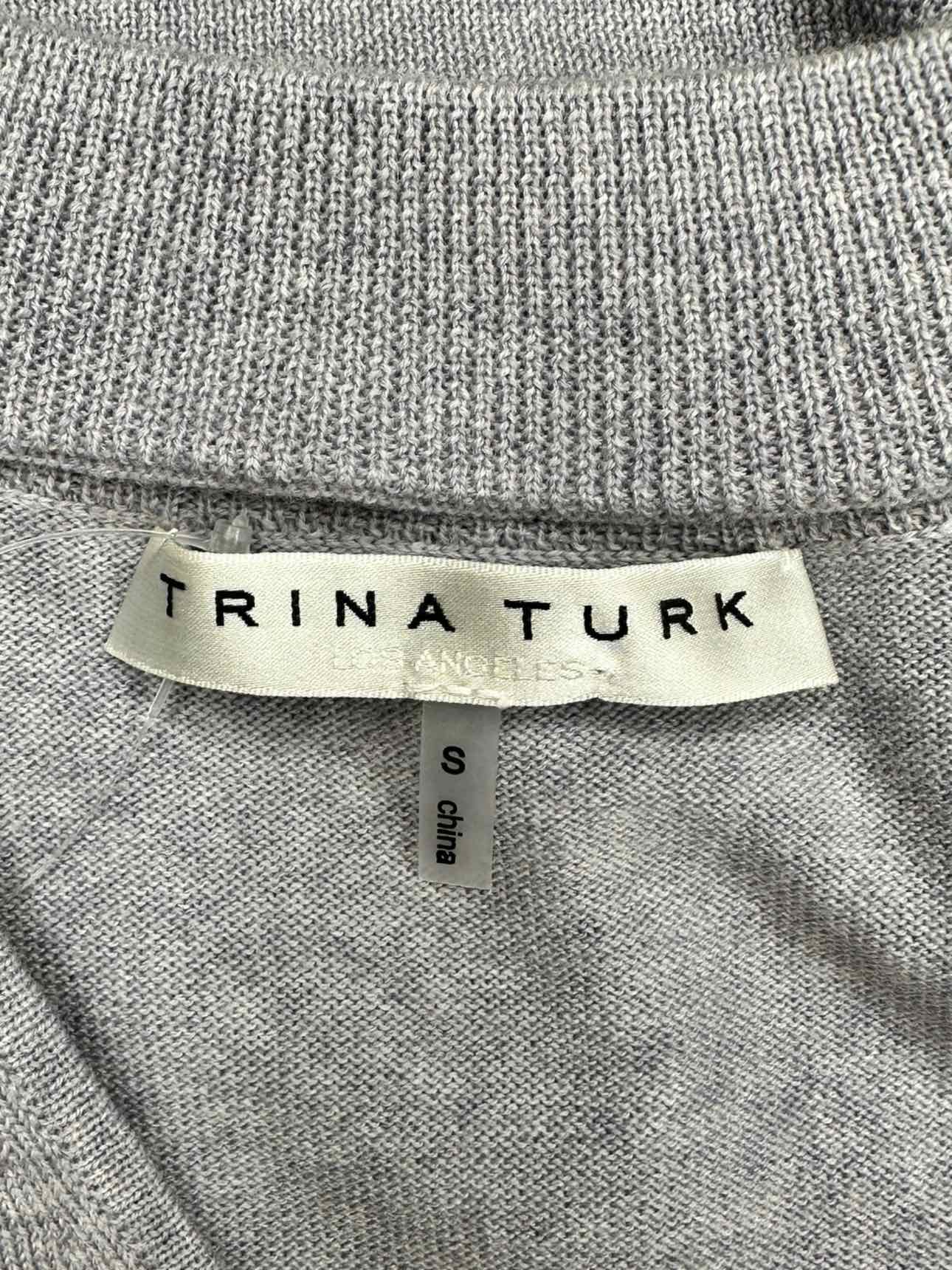 trina turk 100% Merino Wool Grey Sweater Size S